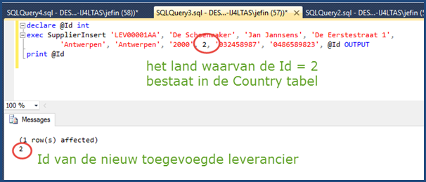 SupplierInsert is geslaagd